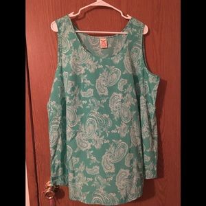 Teal Paisley Top